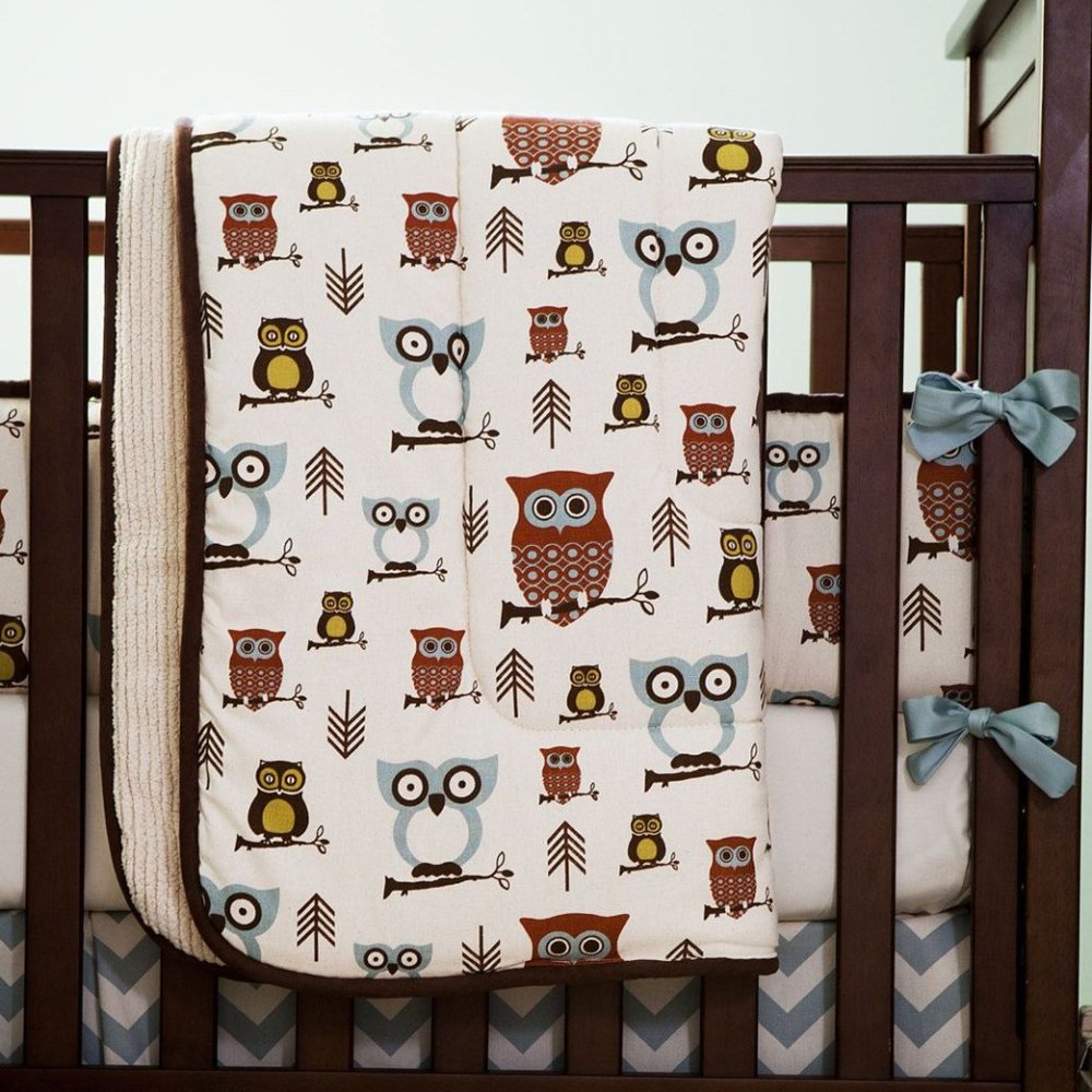 Carousel Designs Baby Girl Crib Comforter only Watercolor Owls